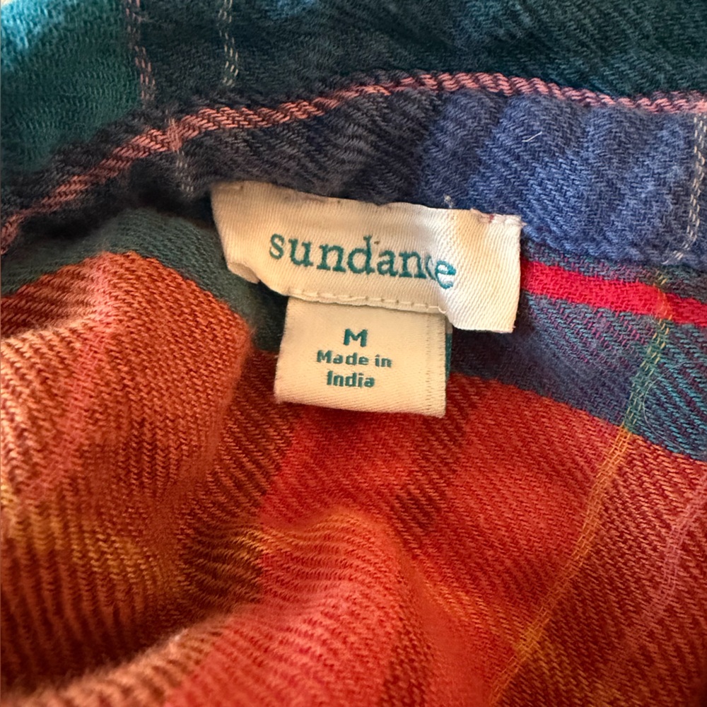 Sundance Restwell Patchwork Multicolor Plaid Shir… - image 7